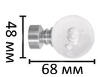 Наконечники "Шар гелий Ост" кованых карнизов для штор d20 мм, цвет нержавеющая сталь