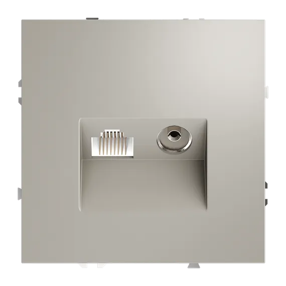 Розетка телевизионная встраиваемая VOLTUM S70 TV+RJ45 кат. 6, (кашемир) vls060703