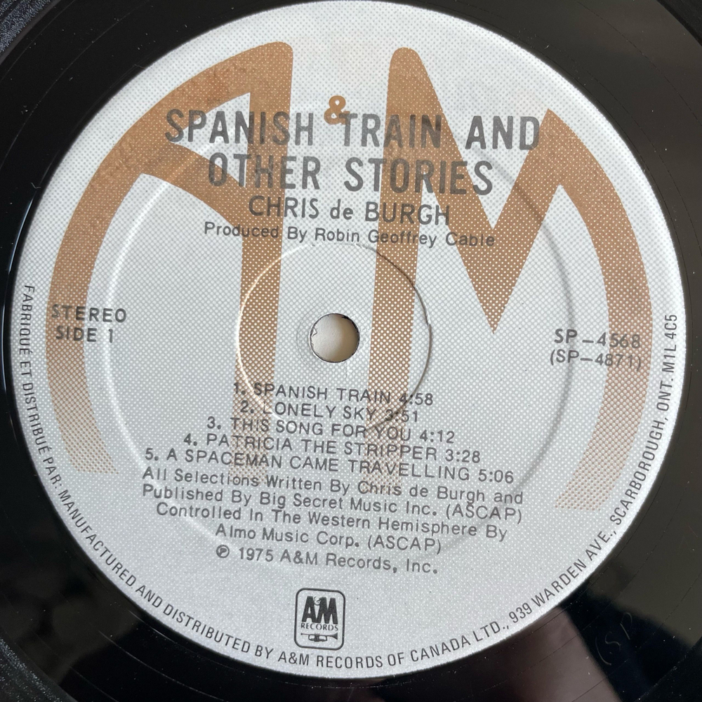 Винтажная виниловая пластинка LP Chris de Burgh Spanish Train And Other Stories (Канада 1975)
