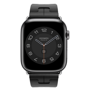 Apple Watch Hermès 45mm Space Black Stainless Steel Case with Noir Kilim Single Tour