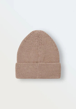 6092-122 Шапка вязаная с отворотом (теплый беж)