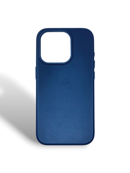 Кожаный чехол Leather Case iPhone 15 Pro, Ink Темно-синий