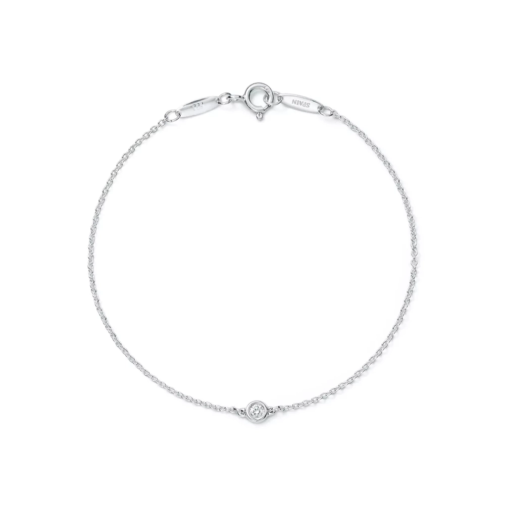 Браслет из серебра с бриллиантом 0.05 ct, Tiffany 💎 Yard. В наличии