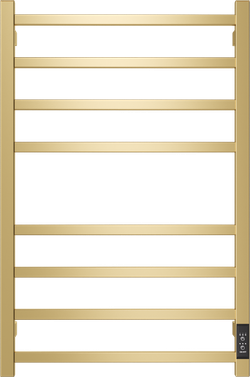 Полотенцесушитель электрический EWRIKA Пенелопа L2 80x55 см, подключение справа, слева, скрытое подключение справа, матовый золотой, лесенка
