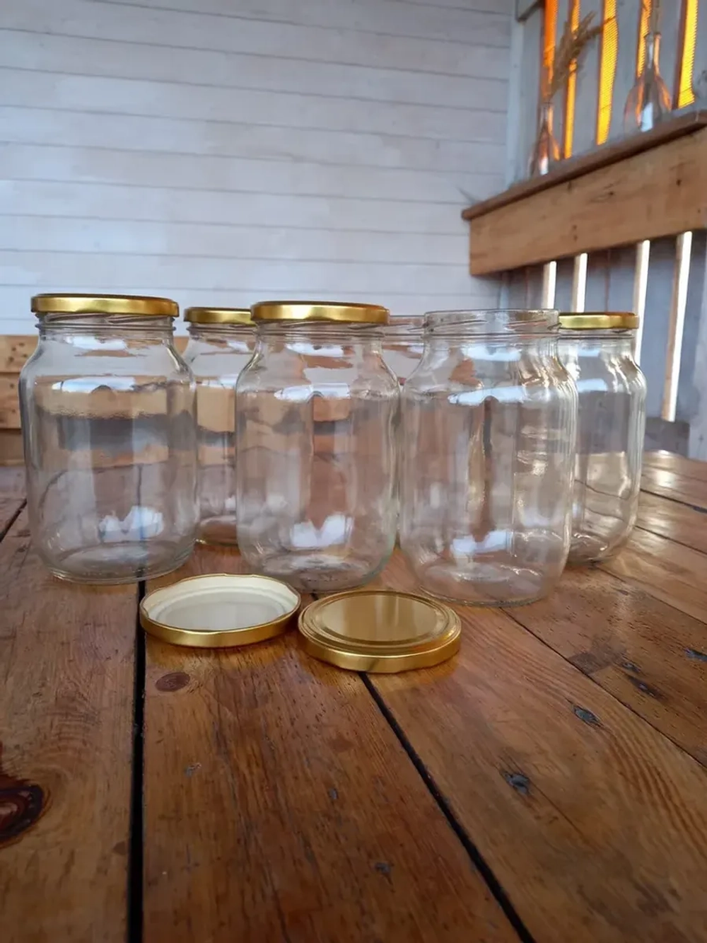 Банка стеклянная 1 литр, 6 штук, крышка 82мм