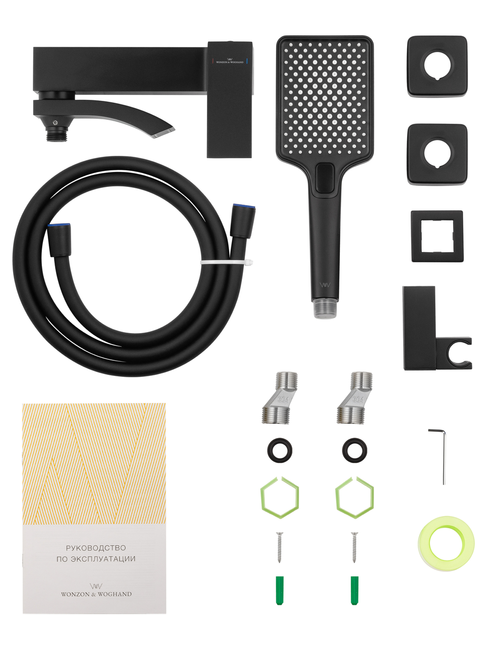 Смеситель для ванны с душем WONZON & WOGHAND FIT, Черный матовый (WW-88639009-MB)