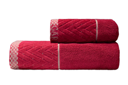 Полотенце 70x140 Garda Decor Орсетто бордовое