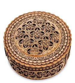 Народные промыслы BST-406 Шкатулка «Сфера» (береста, прорезная)