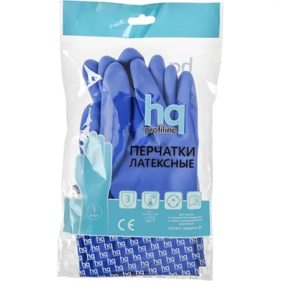 HQ Profiline: Перчатки резиновые M синие