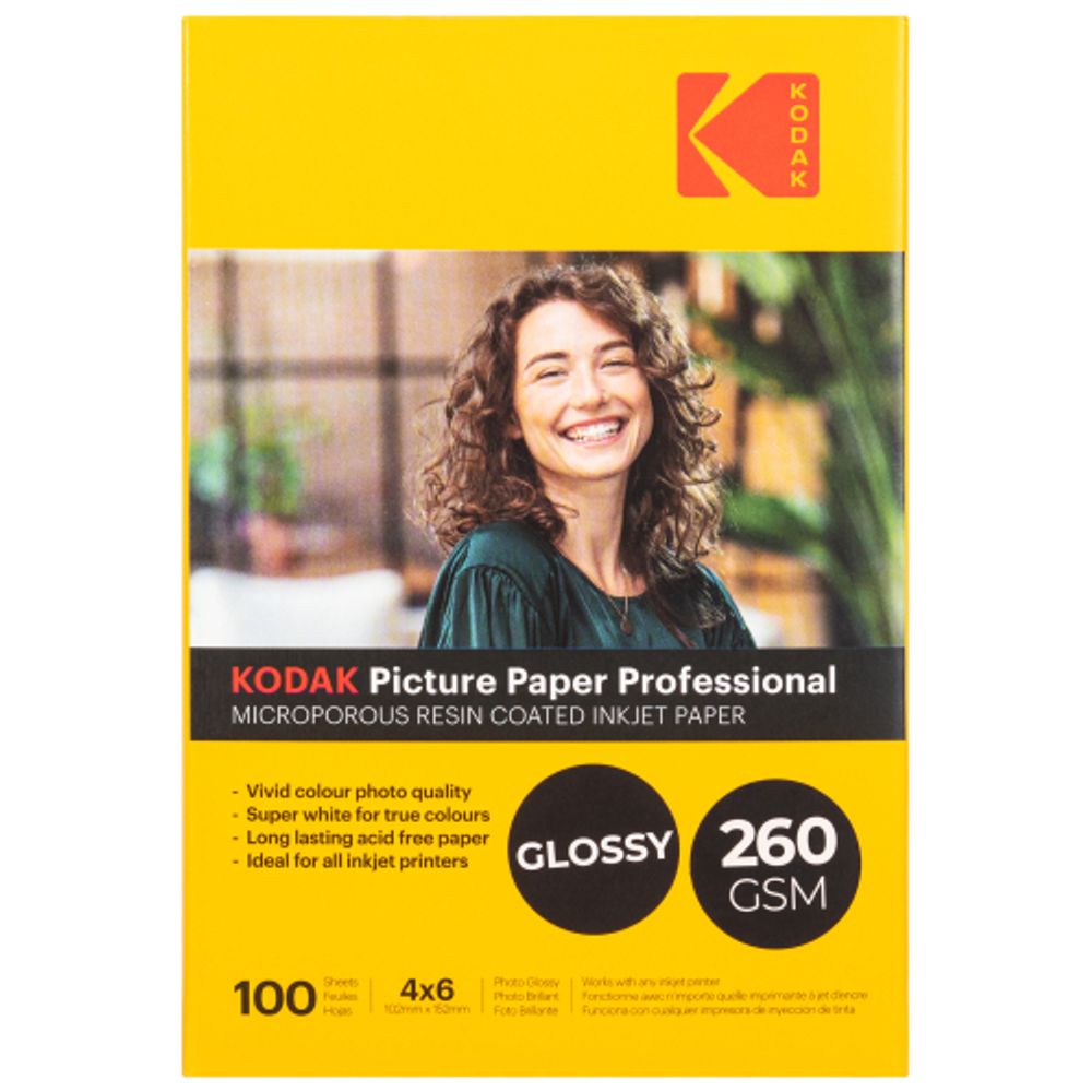 Фотобумага Kodak KPG46260 для струйной печати 4x6 Inkjet Paper Glossy 260 gsm 100 листов | Kodak
