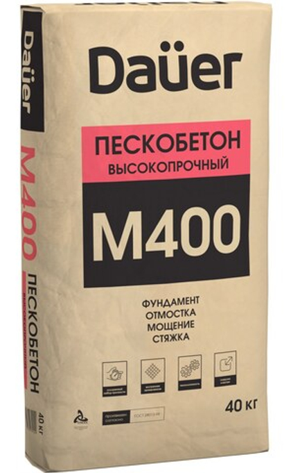 Dauer® Сухая смесь М-400 Пескобетон высокопрочный