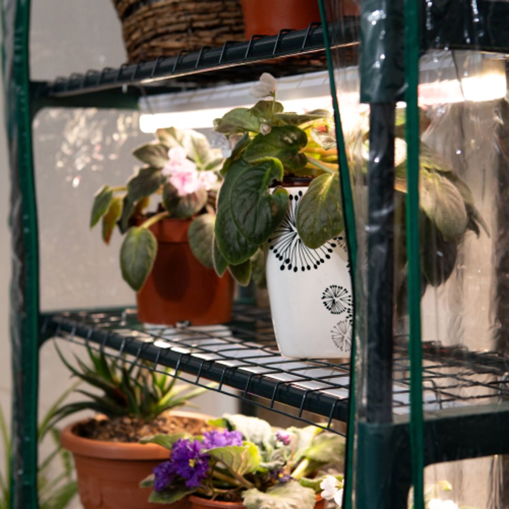 Теплица GREEN APPLE GA-House-4 со светильниками в комплекте 4 яруса 1250х690х300 мм | Теплица