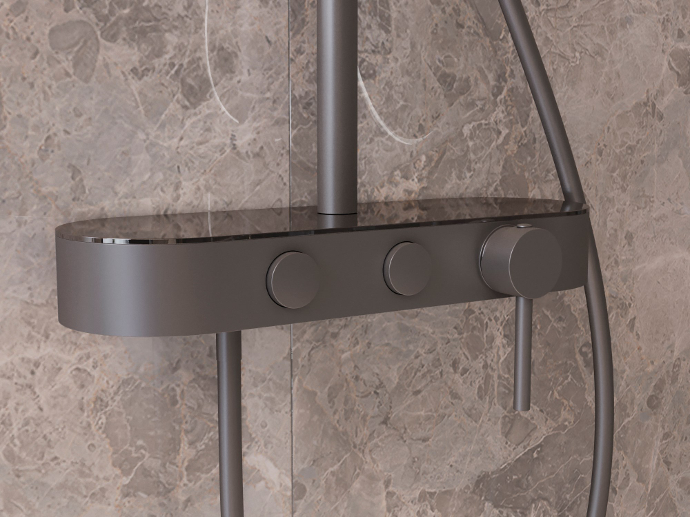 Душевая стойка Vincea VSFS-402GM, вороненая сталь