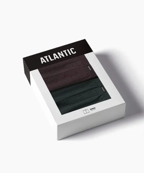 Трусы (2 шт) мужские семейные Atlantic 2MBX-079, хлопок, баклажан + изумрудный