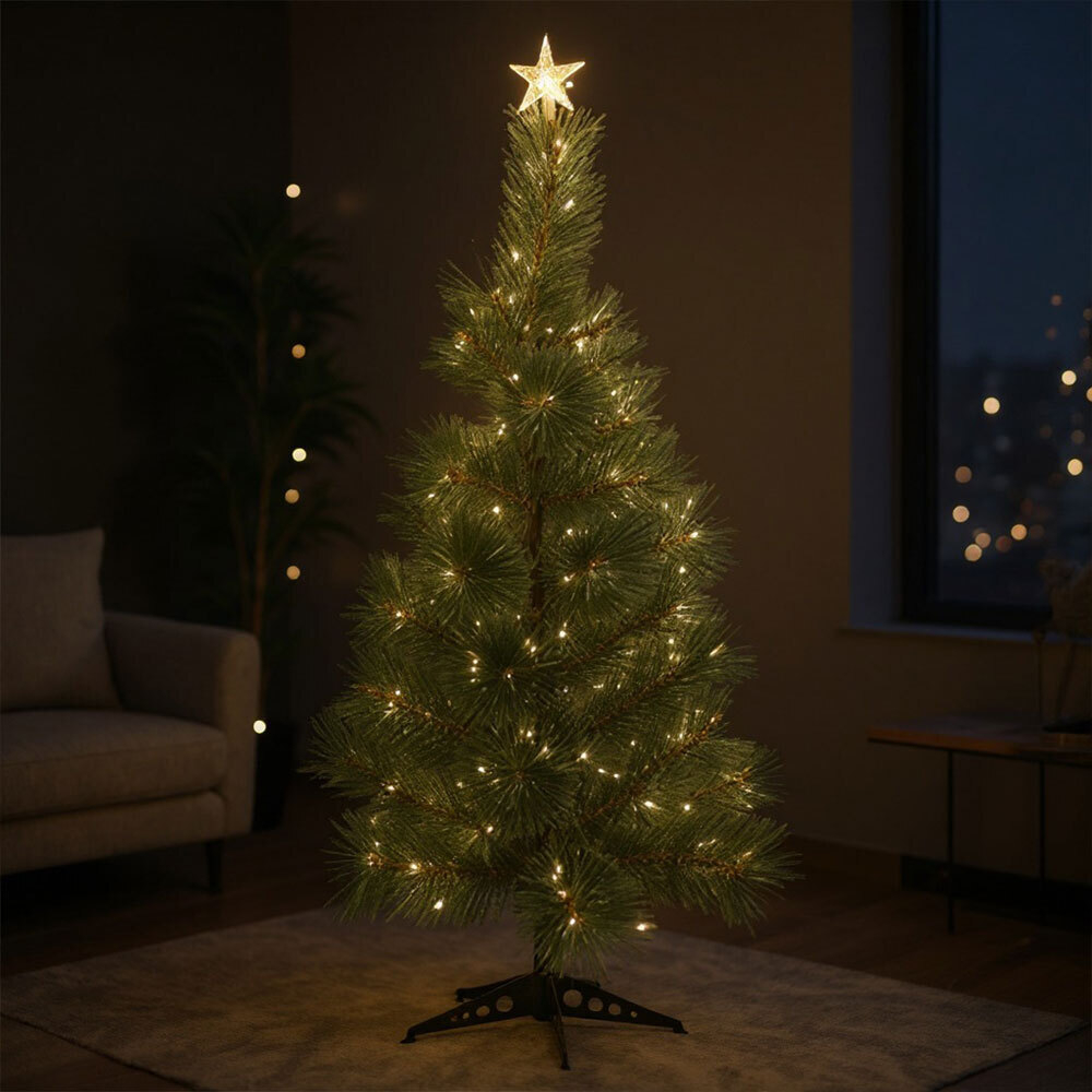 Елка 90см зеленая пушистая 41 ветка, на пластиковой подставке, HJK-90