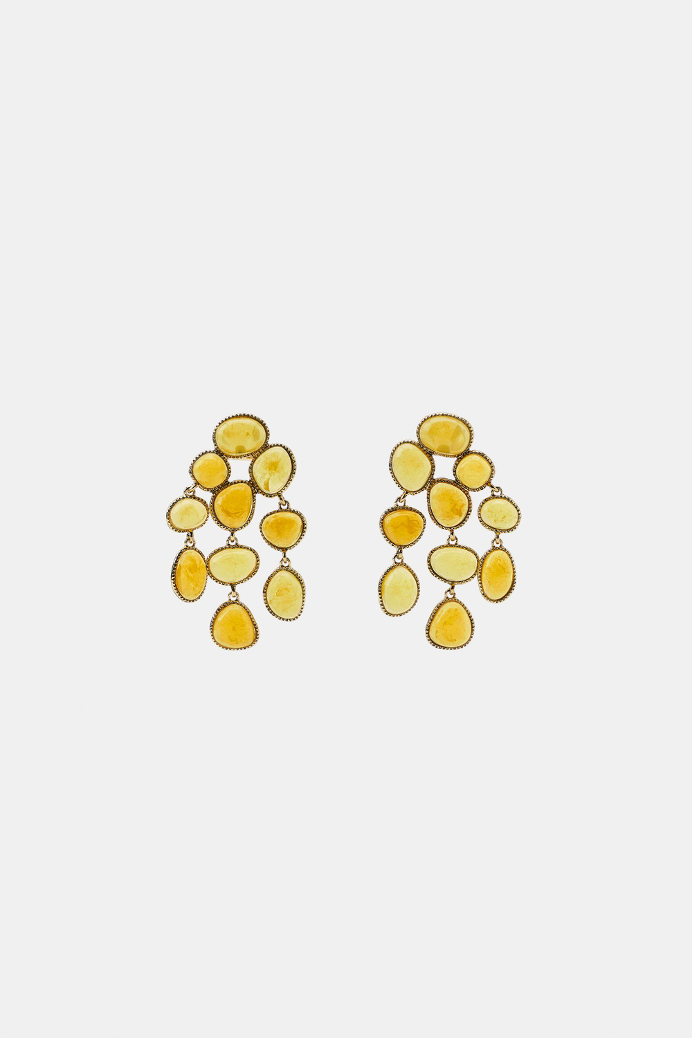 ZARA СЕРЬГИ С ДЕТАЛЯМИ ИЗ СМОЛЫ, ЖЕЛТЫЙ