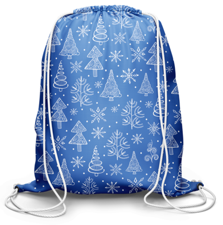 Мешок для обуви Новогодние узоры (голубой)