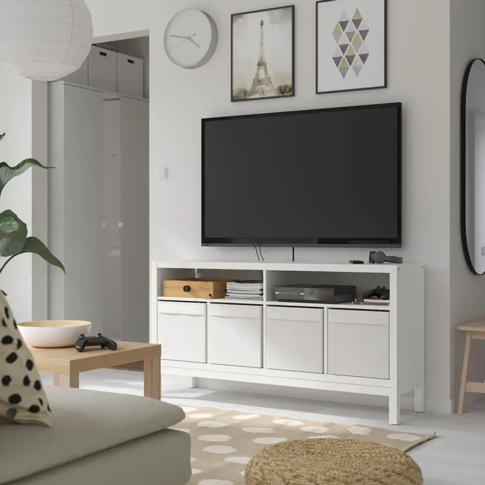 Тумба под ТВ с подставкой - IKEA KALLAX/КАЛЛАКС ИКЕА, 39х78х147 см, белый