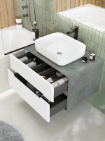 Тумба с раковиной Art&Max AM-Genova-800-2C-SO-LN/AM-78109 Бетон лофт натуральный