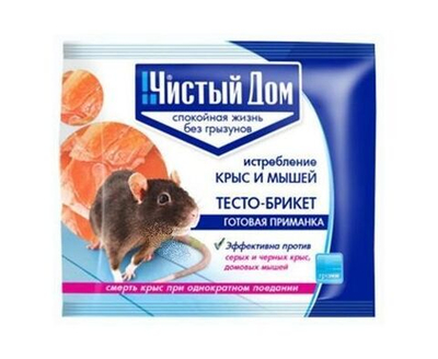 Чистый дом Тесто-брикет от крыс 200 гр