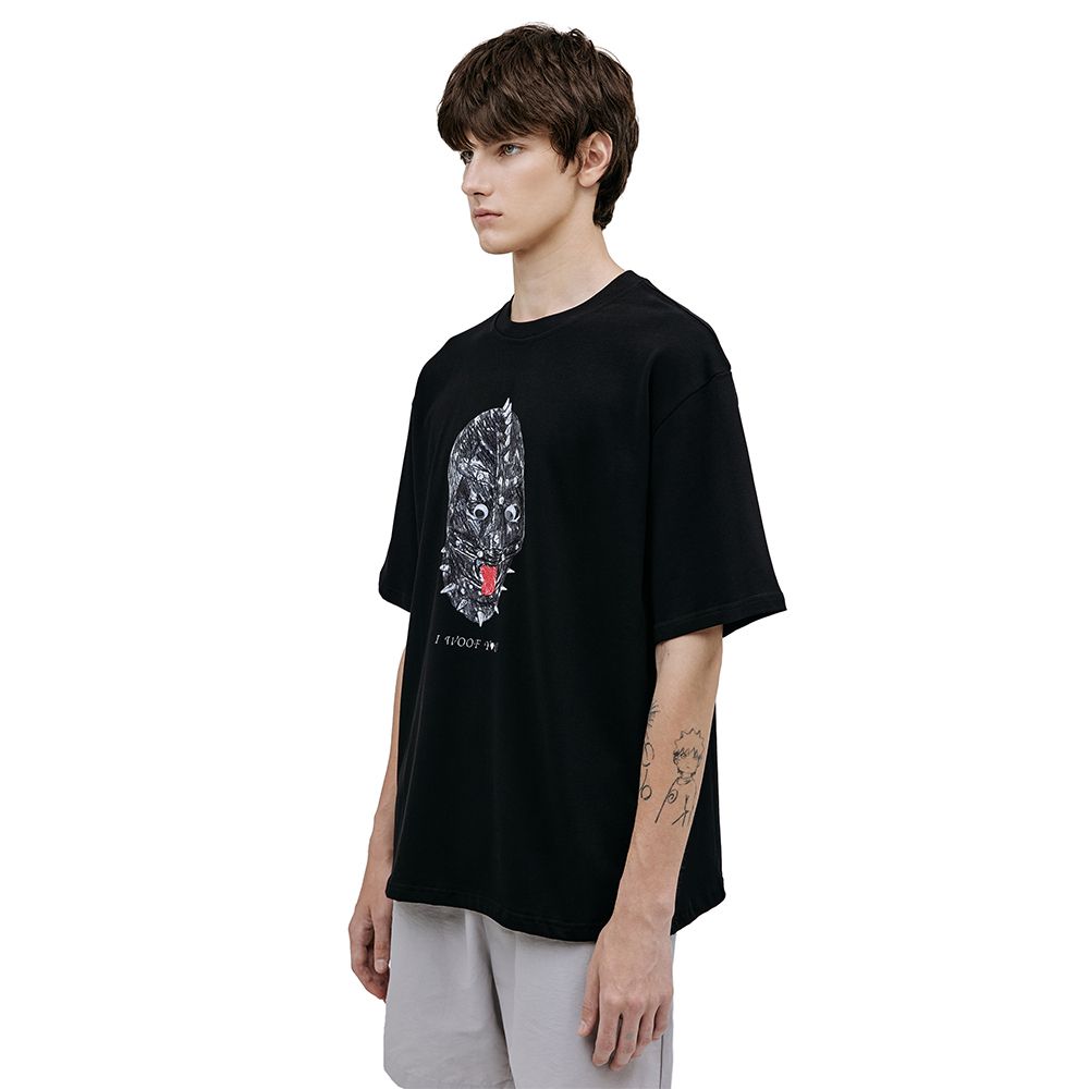 Футболка Волчок Гав черная