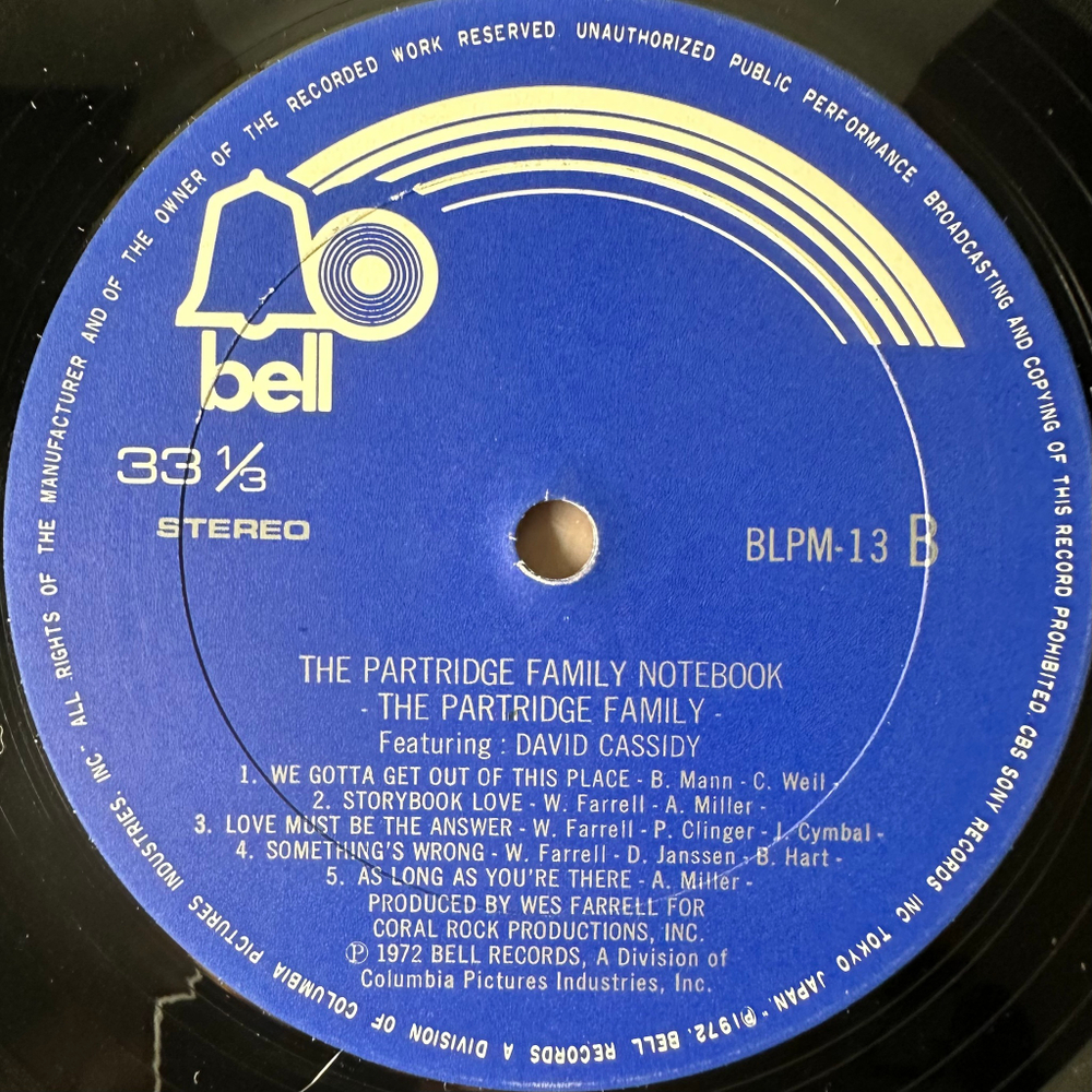 The Partridge Family Notebook (Япония 1972г.)