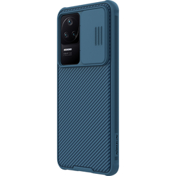 Чехол синего цвета от Nillkin для Xiaomi Poco F4 5G (Redmi K40S), серия CamShield Pro, с защитной шторкой для задней камеры