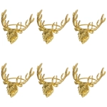 Набор колец для салфеток 6шт «Олень» 7*6см, золото