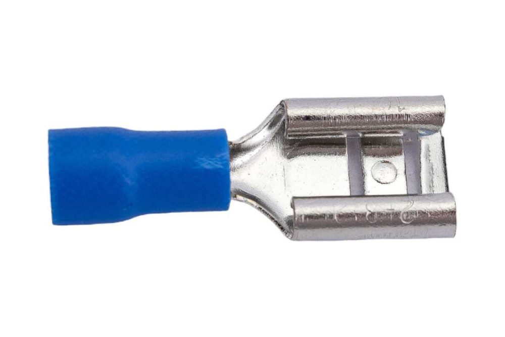 Плоская изолированная клемма REXANT, гнездо 9 мм, 1.5-2.5 кв.мм, 100 шт 08-0434