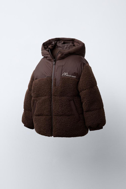 ZARA КУРТКА ИЗ ИСКУССТВЕННОЙ ОВЧИНЫ, ШОКОЛАДНЫЙ