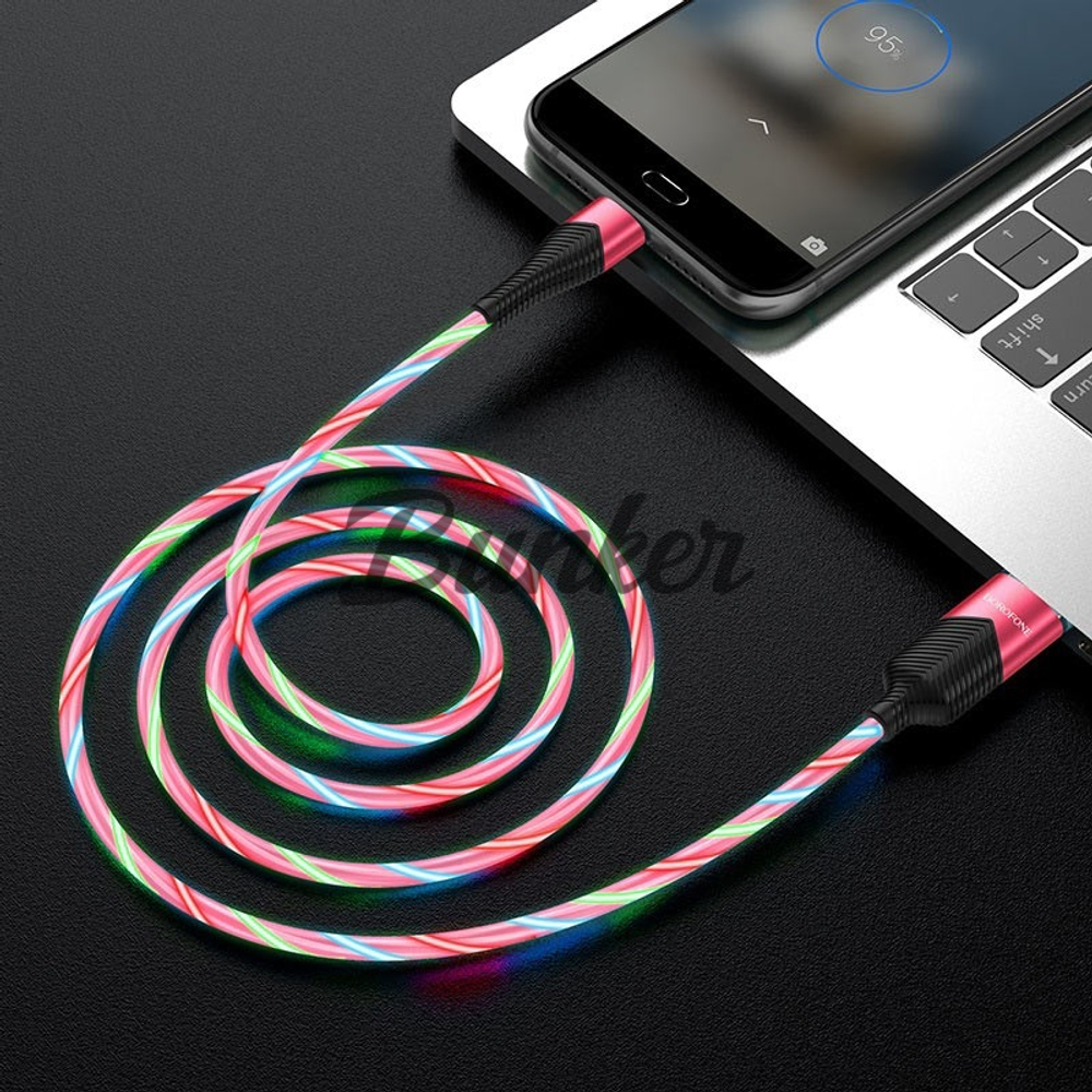 Кабель USB-8-pin Borofone BU19, красный, 1м, 2.4A