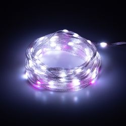 Светодиодная новогодняя гирлянда ЭРА ERASG -01 умная нить RGB 10 м управление через мобильное приложение | Гирлянды