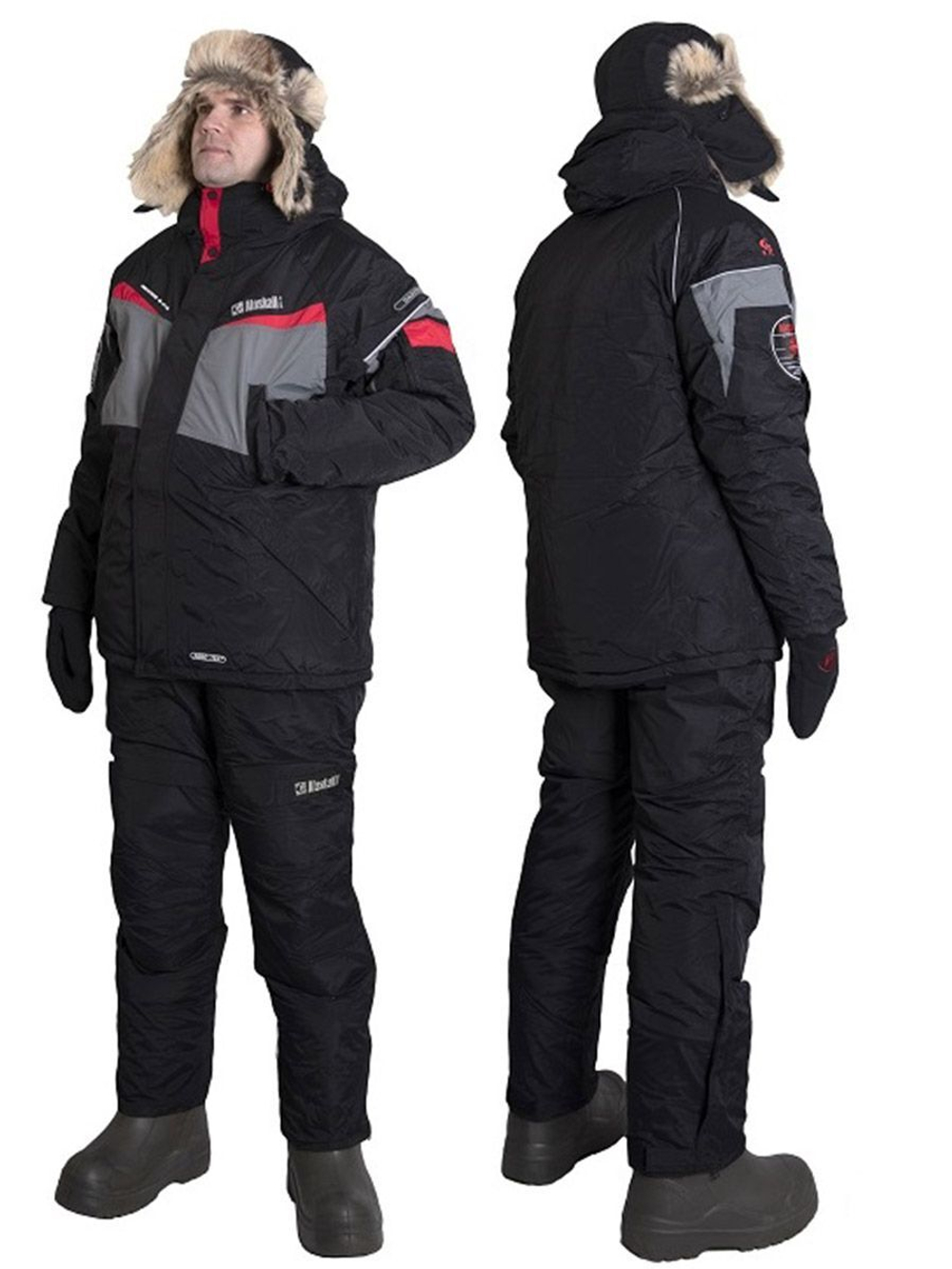 Костюм зимний Alaskan Dakota красный/серый/черный XS (куртка+полукомбинезон)