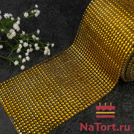 Лента декоративная «Золотые стразы»