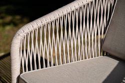 "Канны" лаунж-зона 4-местная из роупа со столиком "Канны" цвета "дуб", основание дуб, роуп бежевый