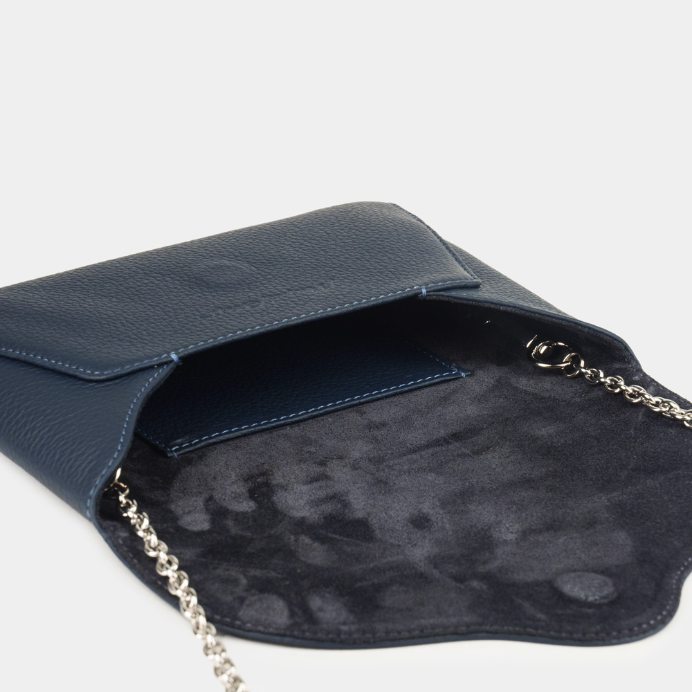 Сумка-клатч Florette из кожи теленка, синего цвета