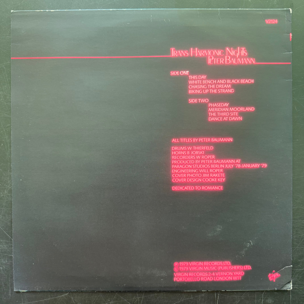 Peter Baumann ‎– Trans Harmonic Nights (Англия 1979г.)