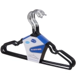 Плечики металлические нескользящие с полимерным покрытием 10шт «ТАРТИТАН», цвет чёрный, 30см (Селфи)✦