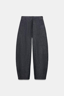 ZARA ДЖИНСЫ TRF BARREL С ВЫСОКОЙ ПОСАДКОЙ, ТЕМНЫЙ ИНДИГО