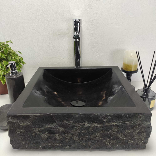 Раковина из андезита Square black SA-60958 40*40*13