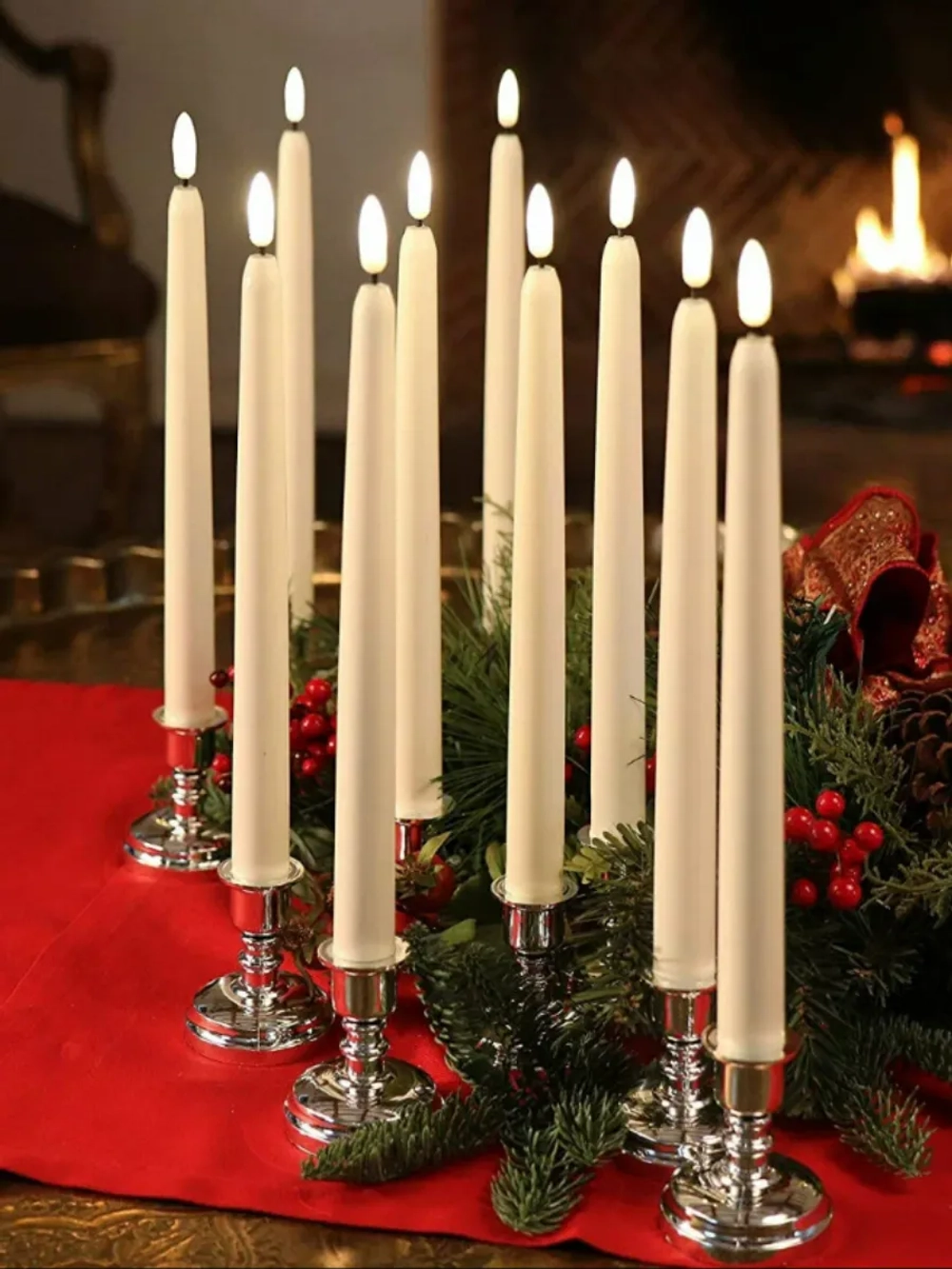 свечи светодиодные столовые набор 6 штук мерцающие