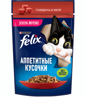 Феликс Аппетитные кусочки Говядина в Желе 75гр.