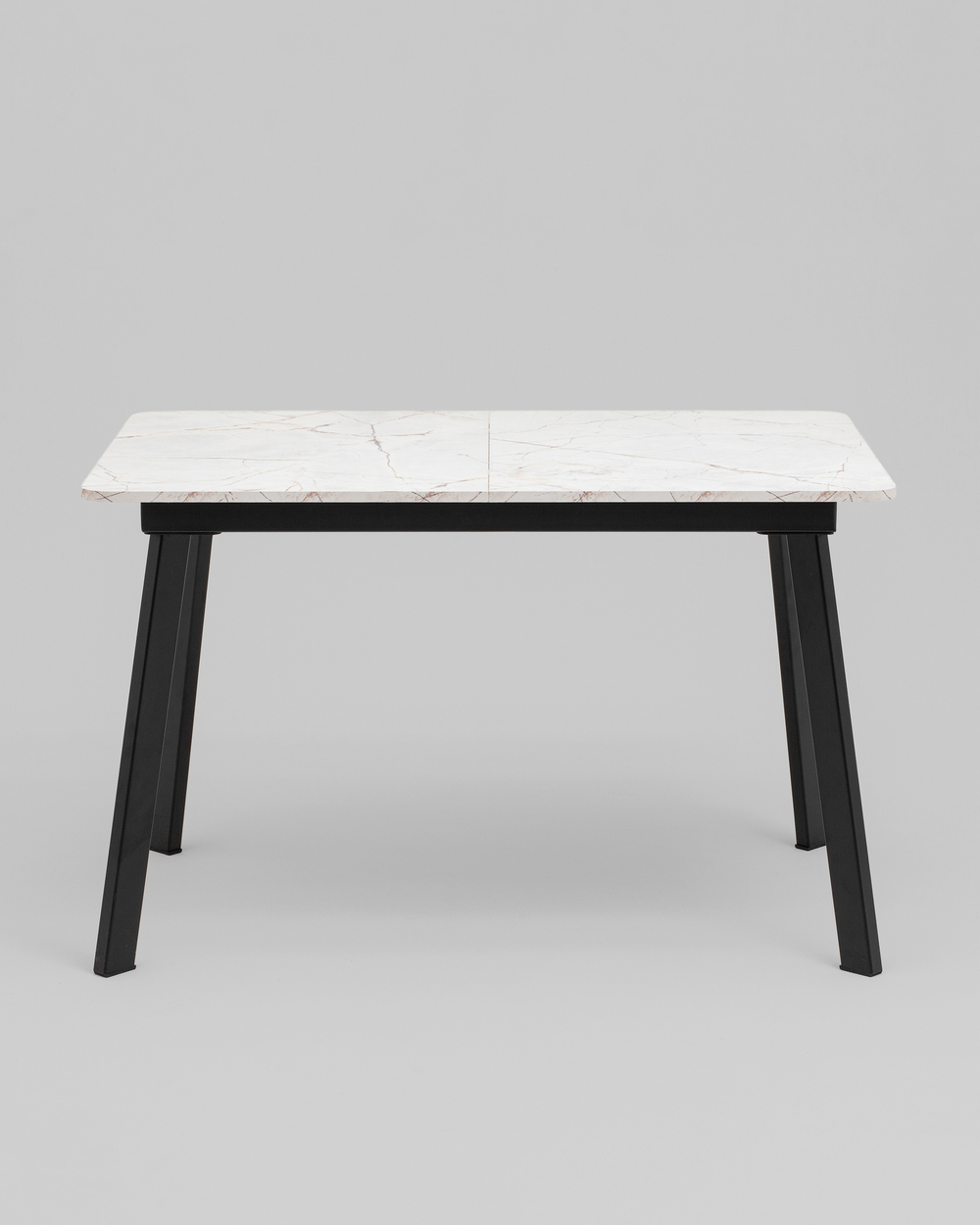 Стол Batu new 120-160/80/76 столешница ЛМДФ азул оникс подстолье металл черный