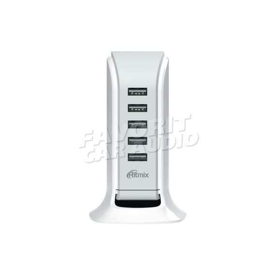 СЗУ 5 USB Ritmix RM-5055AC 2100mA пластик белый