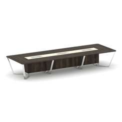 Steel Meet Стол переговорный прямоугольный MMK-PR.B.SP-16 Дуб Мали/Ваниль Глянец/Нержавеющая Сталь/Х