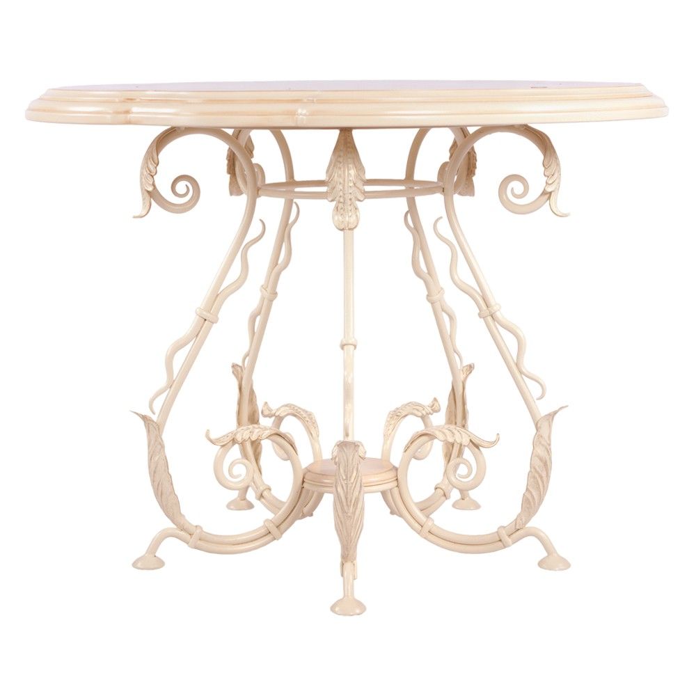 Кованый обеденный стол Аделаида 5 Айвори