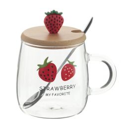 GAEM Кружка с крышкой и ложкой, 470 мл, L12 W9 H12,5 см, 4в.