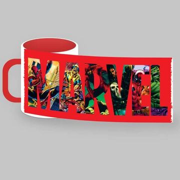 Кружка керамическая 330мл, Marvel Comics Лого (красная)