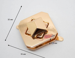 Замок вертушка на винтах Пирамида Золото