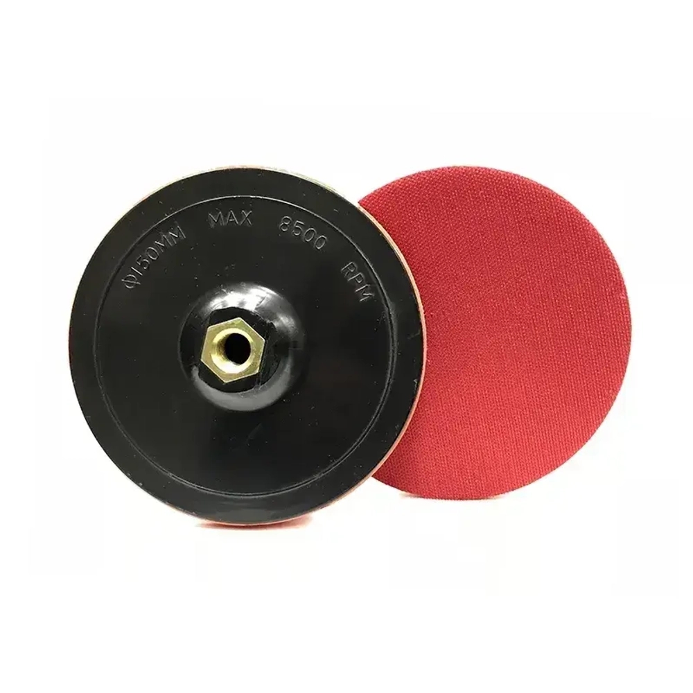 RoxelPro Тарелка опорная для УШМ ROXPRO диаметр 150мм, (для полировальных кругов: 180-200мм), на липучке, М14, 1 шт., жёсткая